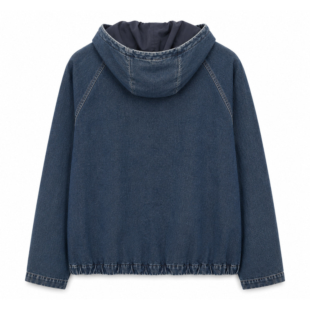 giacca denim con cappuccio