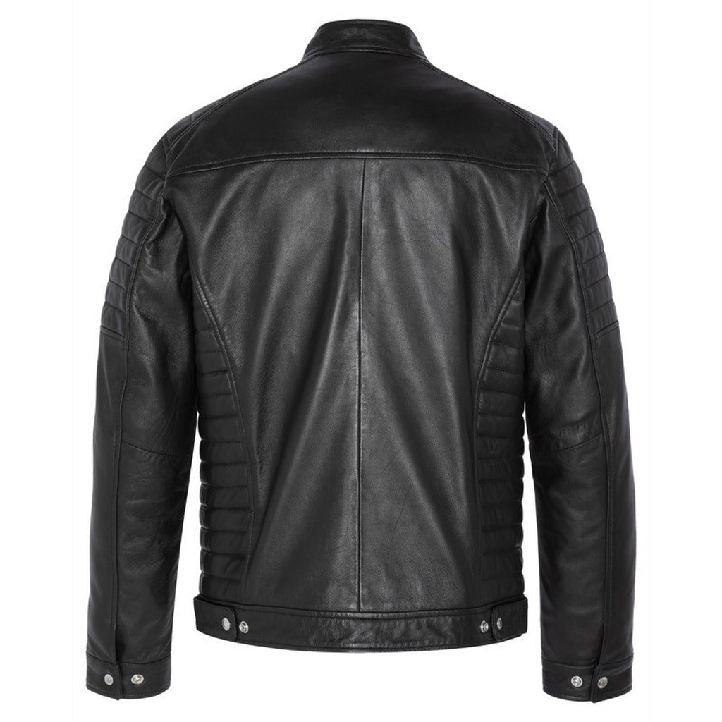 BIKER JACKET WITH QUILTED SLEEVES