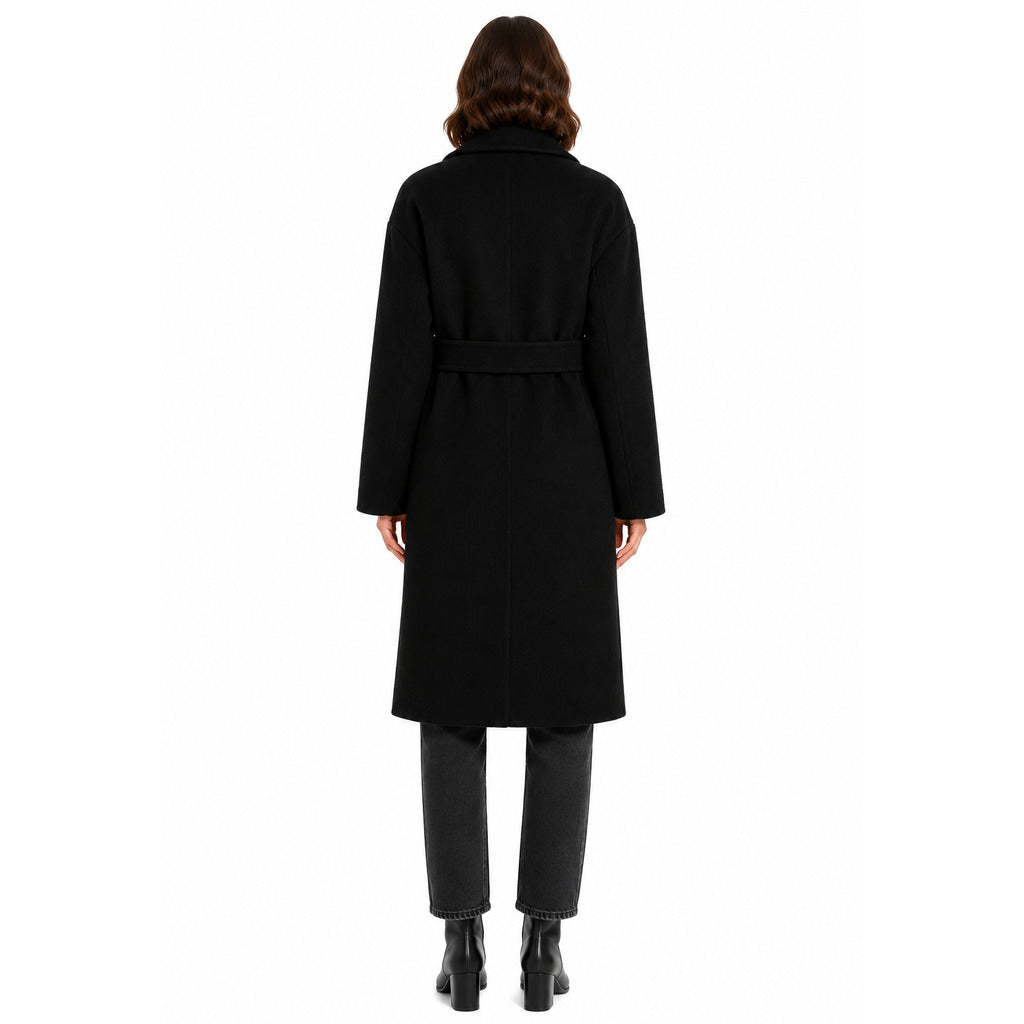 cappotto lungo lana con cintura