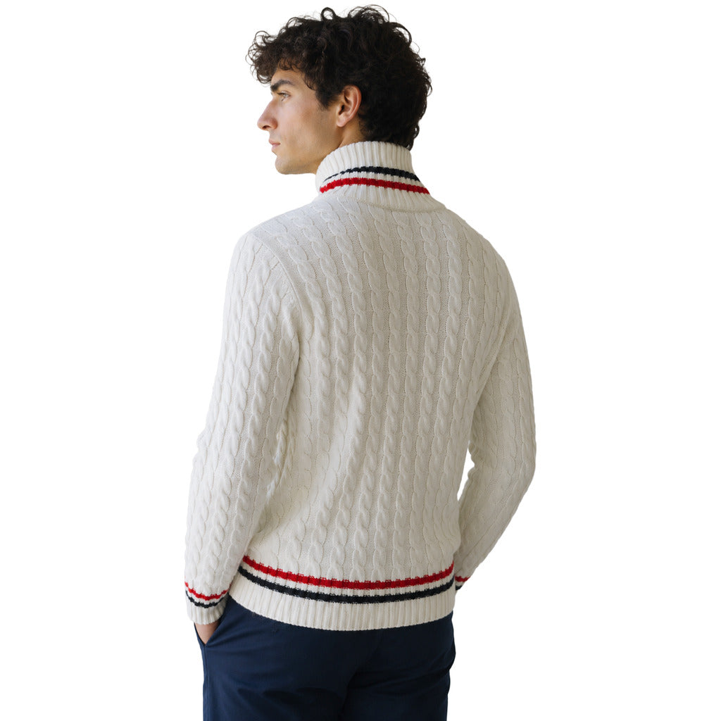 maglione dolcevita bianco