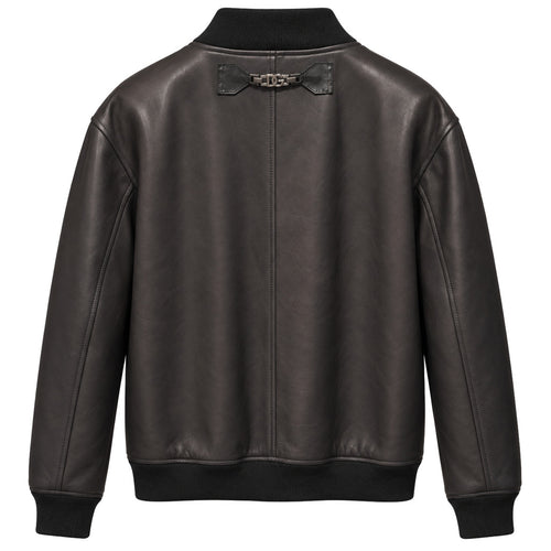bomber in pelle nera