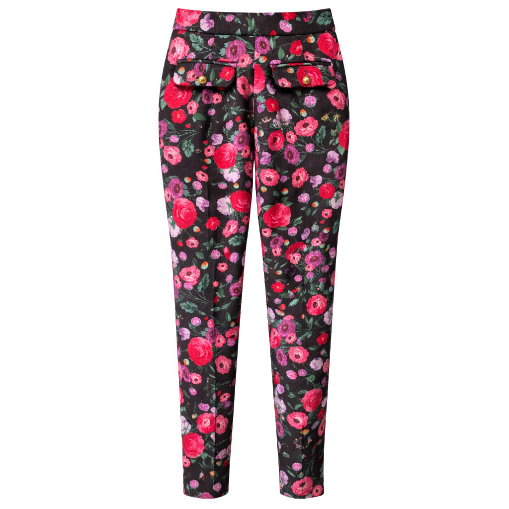 pantaloni con motivo a fiori